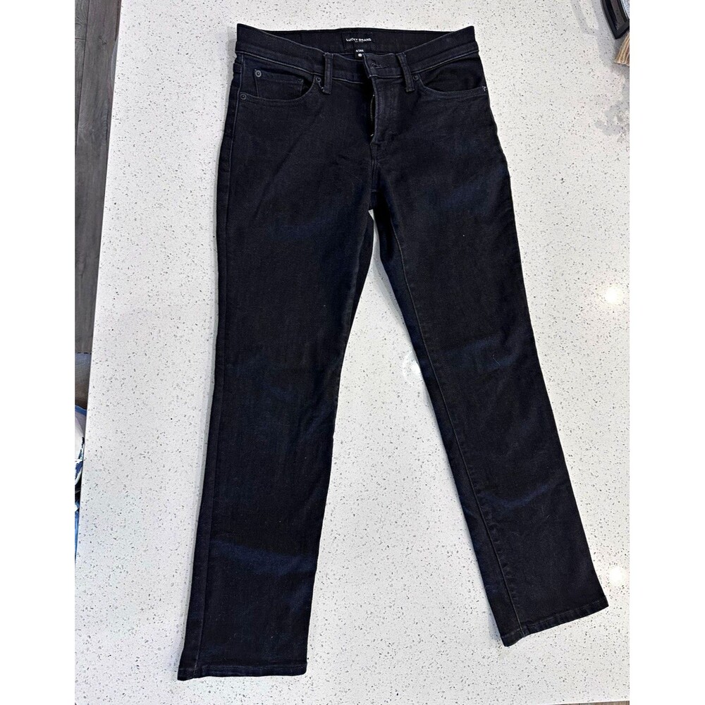 Lucky Brand Women's Black Skinny Jeans Size 6 28in Waist Dark Wash Denim